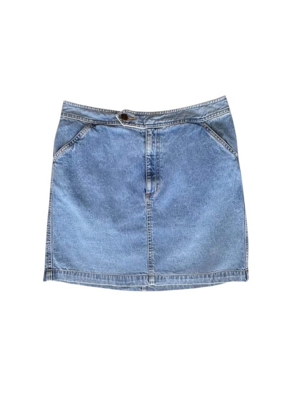 Liz Claiborne Lizwear Vintage Denim A-Line Mini Skirt Light Wash Size 14